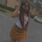 Model in our White-Peek-A-Boo Sunglasses